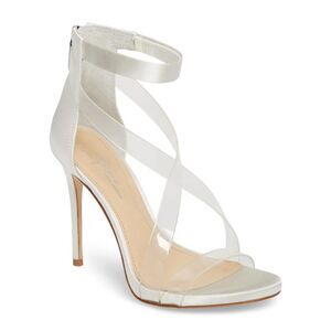 Imagine Vince Camuto Womens Devin4 Sandal 5 M Clear/Deluxe Satin